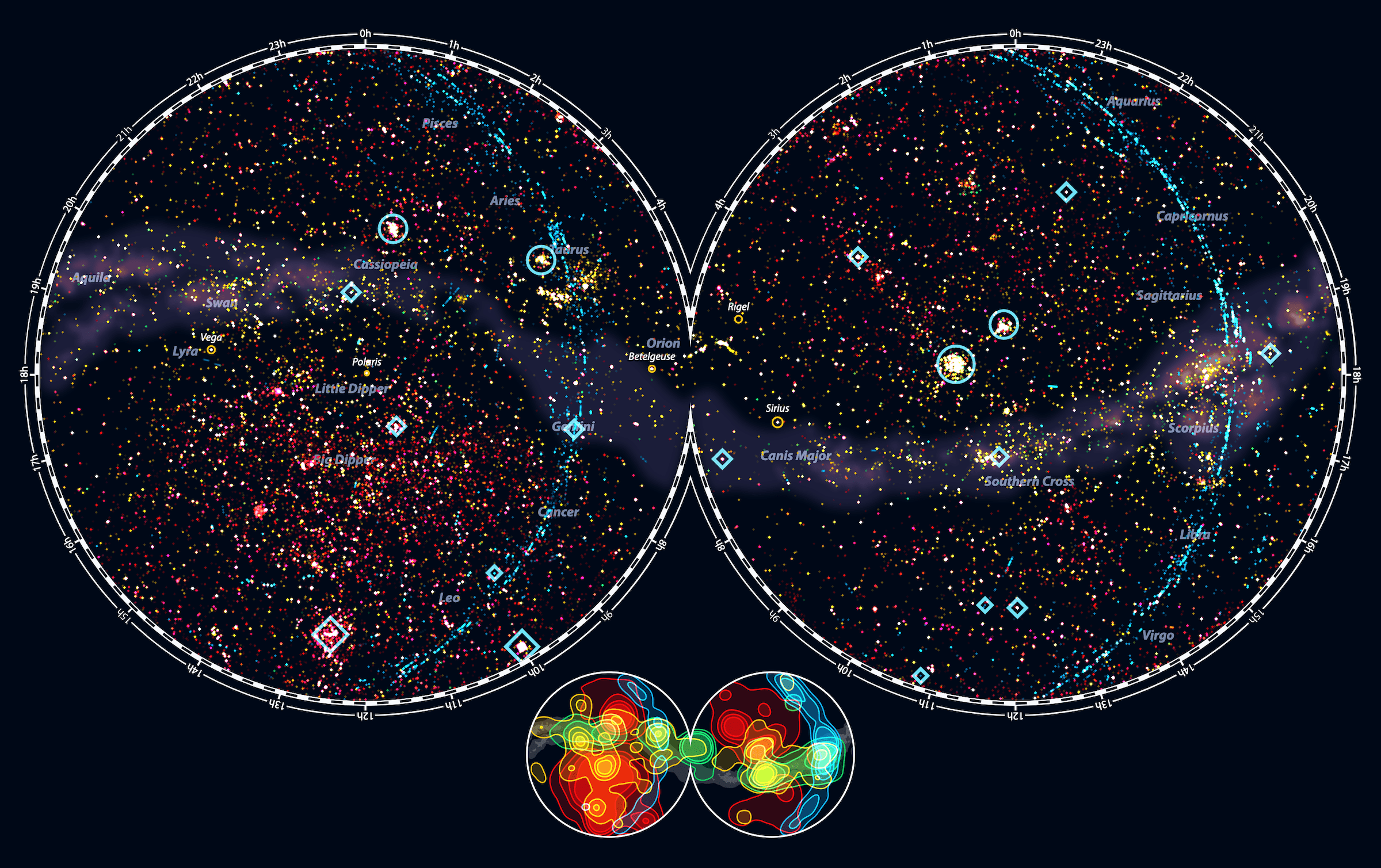 A sky map of the Hubble Space Telescope's observations